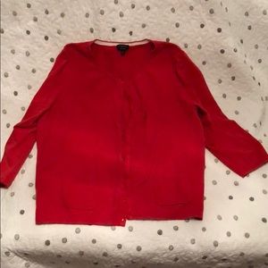 Talbots red 3/4 sleeve cardigan great condition